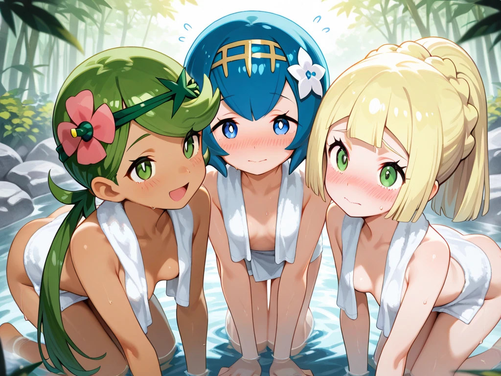 pretty girl、Samba Carnival、Happy smile、Beautiful background, Four Girls,Completely naked,Small-breasted 15-year-old,very small nipples、Very small areola