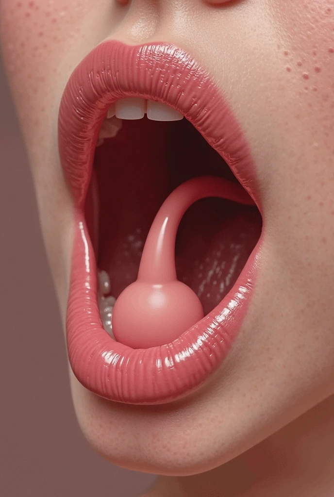 A woman opening her l lips