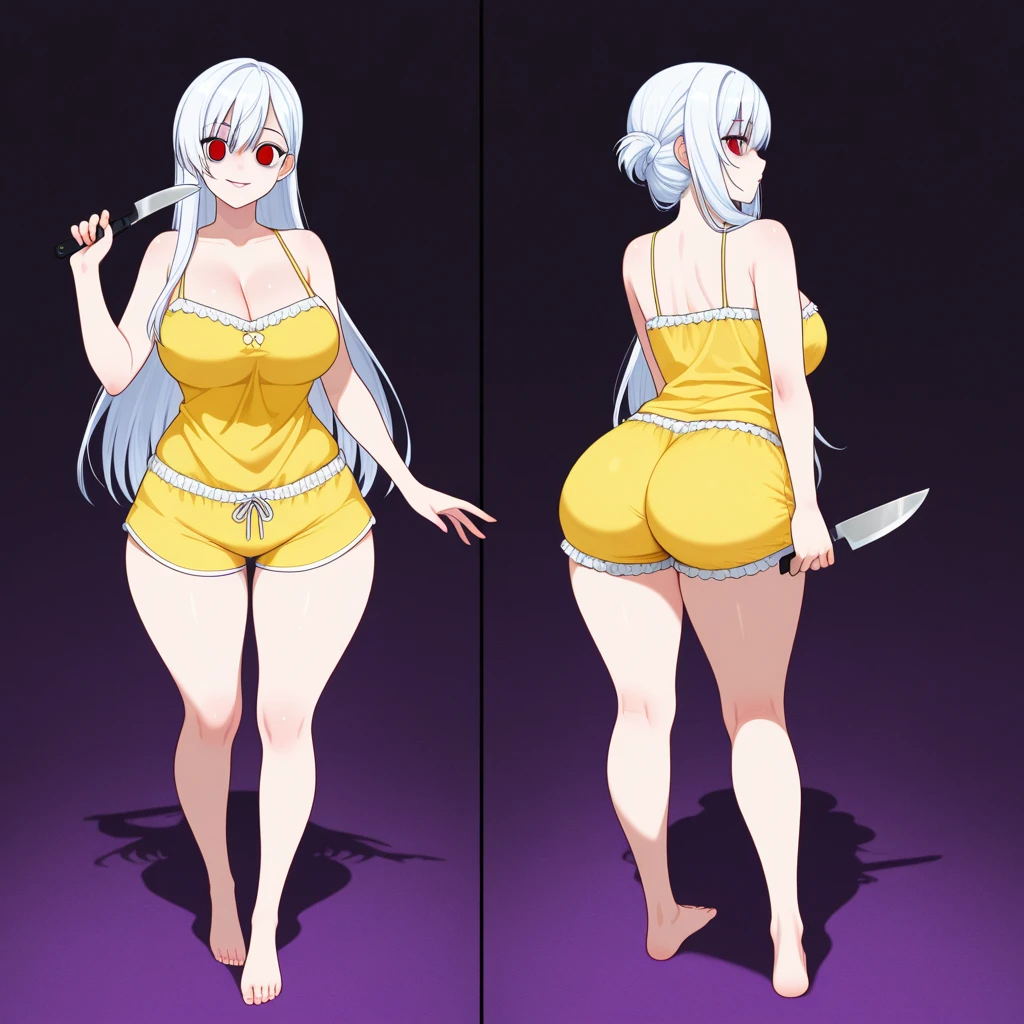 Small but adorned head with large, fluffy ears
Skinny neck
Full and sensitive breasts. And very heavy
 Arms, they are long and graceful
My belly is not big and soft
Narrow waist, highlighting the curve of the hips
Hips are very round and wide
 Thighs, thick
Long legs
Small and elegant feet, with cute little footpads.
