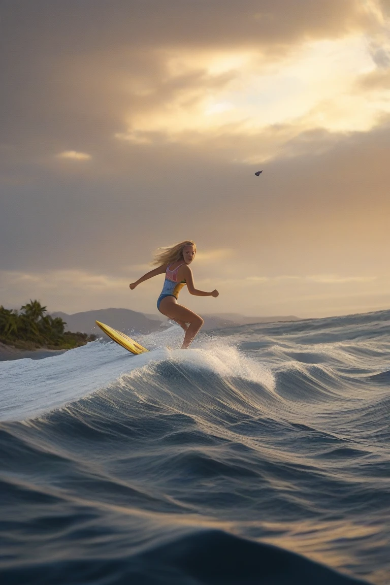 (ZoomedOut:1.28, Wide-shot) ZoomLayer (Epic photo of surfer magazine:1.37). (Full of Water, Everything Wetted:1.4) WetHair (extremely detailed Cute Girl)(SparklingHighlights:1.28), Dynamic Joyful Expressions LifeLike Rendering (ManoErina:1.0) . Overflowing Gigantic Sideboob (Clearly Visible Beautiful Breast to Buttocks Line) Tiny and Roundly Butt, Detailed wet clothing texture, (Sloppy Surfboard:-1.2) Riding on waves, Sparkling water, TyndallEffect(Starry Water Particles:1.32), Whole Body proportions and all limbs are anatomically accurate