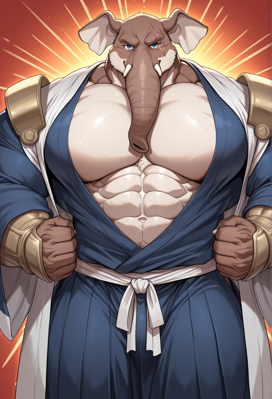 Man in armor,ager face,Huge muscles,Huge erect penis,