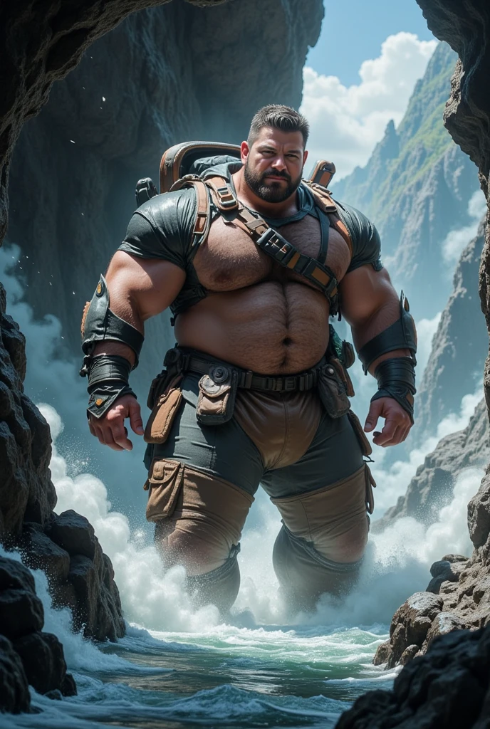 (Extremely detailed 8k wallpaper), A strong Chinese man in a white thong stands alone on a snowy mountain，There are beautiful auroras，High detail, short detailed hair，Short beard perfect figure with tattoos, Very huge and strong body, Bulging muscles, musculous, Very large pectoral muscles，Very sexy abs，The legs are muscular，Tall and mighty，Exposed Body，Tall and burly，toned figure，Huge raised genital area，Brightens oily skin，Muscular。