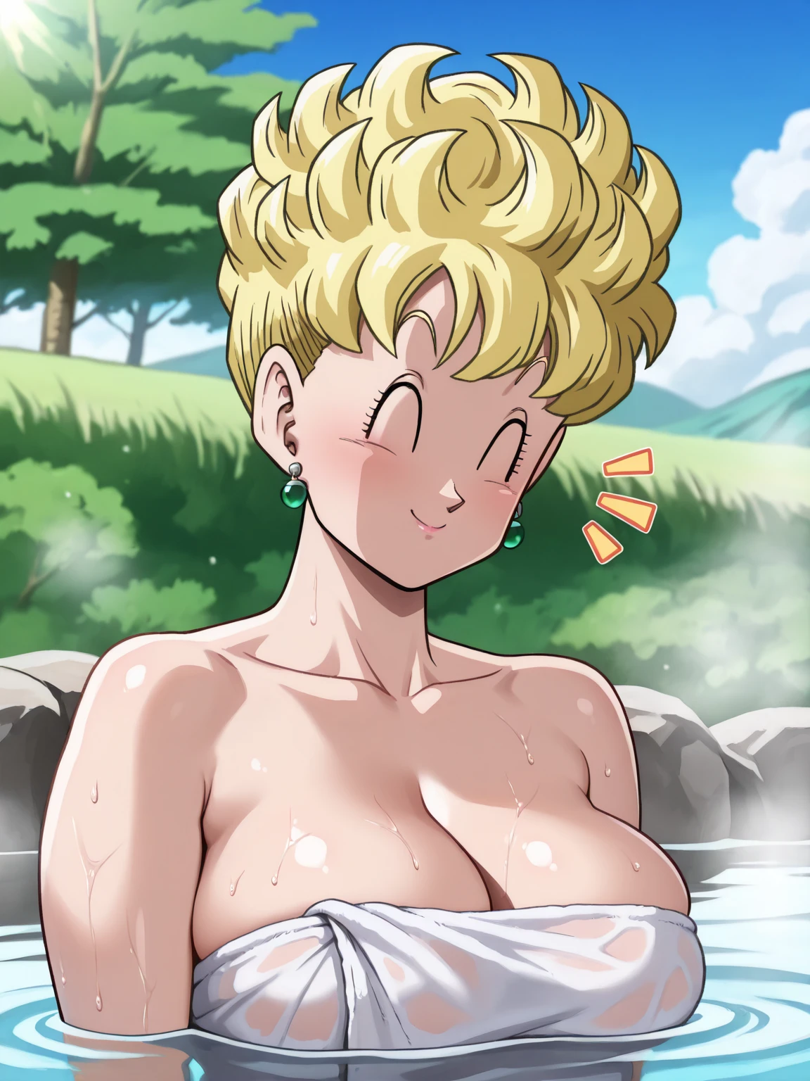 ((((Cum on face and tits))), (best quality, masterpiece, RAW photo,ultra-detailed:1.2), 1girl, looking at viewer, smile,
 panchy, closed eyes,orange shirt, strapless, belt, blue pants, huge breasts, from above,