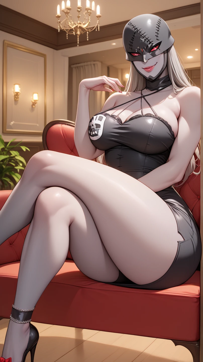 Perfect eyes,detailed,Attractive,Sfw ,adult,mature,sitting, cross legs,sly smile  ,high heeled,,sun,,dominant,ponytail hair,mature face,senior drawing,female boss,Pantyhose 