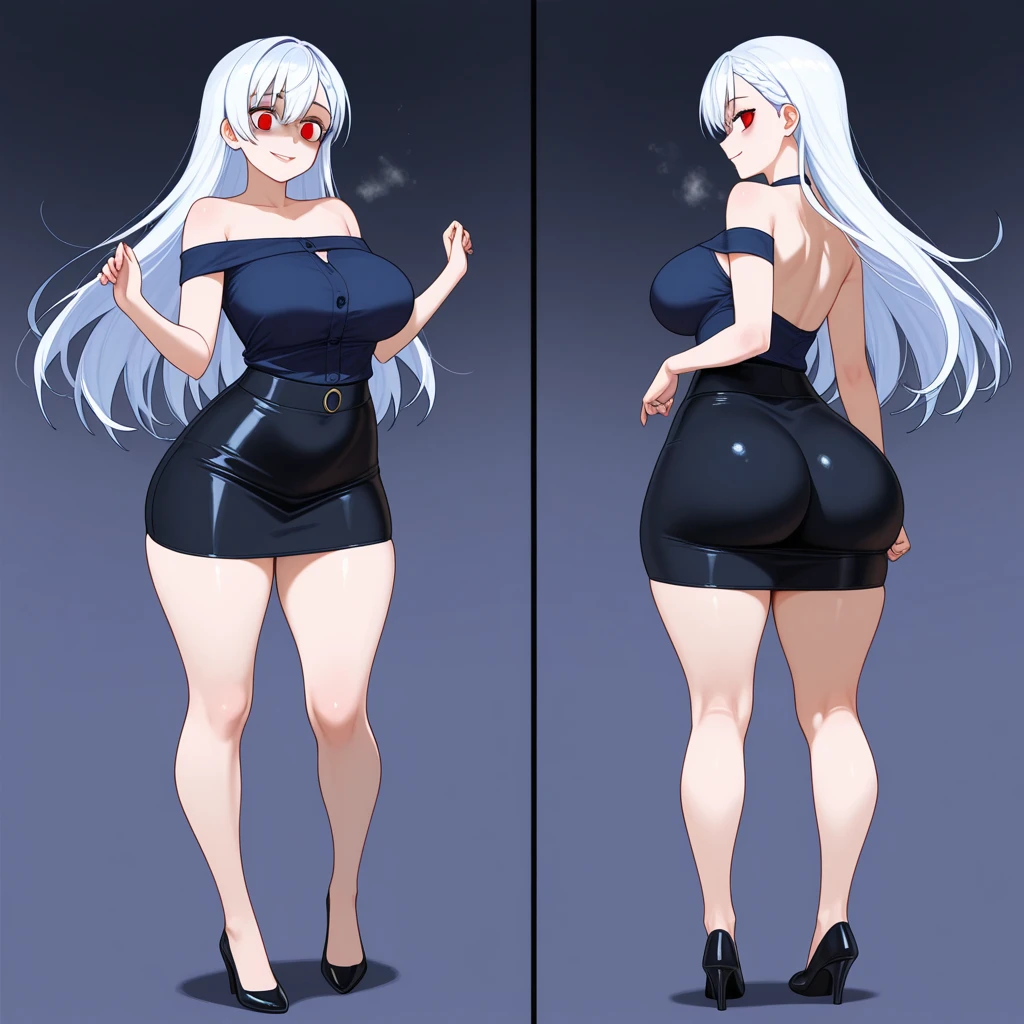 2B, Priority BASE IMAGE ID cosm0h5e878c73f4fhh0, DETAILED IMAGE, full body, WHITE HAIR with bangs, NO FOREHEAD VISIBLE, full body, cleavage, cute expression