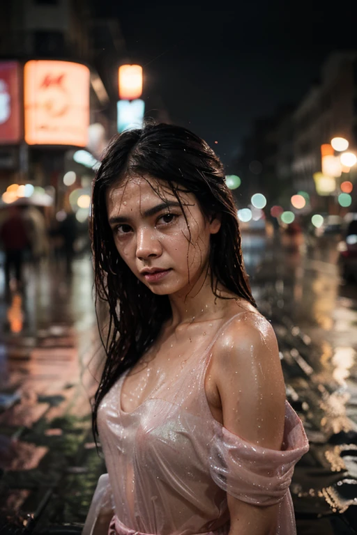 (RAW photo: 1.2), (photorealism: 1.4), top quality, beautiful detailed girl, huge file size, high resolution, 8k wallpaper, fine detail, highly detailed 8k wallpaper, hyper realistic, super detail, masterpiece, A young korean woman, 16 year old girl, very detailed eyes and face, beautiful natural lips, clear white skin, light on face, wet shot on her white body, sexy pose, varied pose, long black hair, beautiful perfect breast, girl, ((black in train)), sleeping, shot from below, train station, rainy days, dark sky, ((Closed Your Eyes)), (open your tongue)