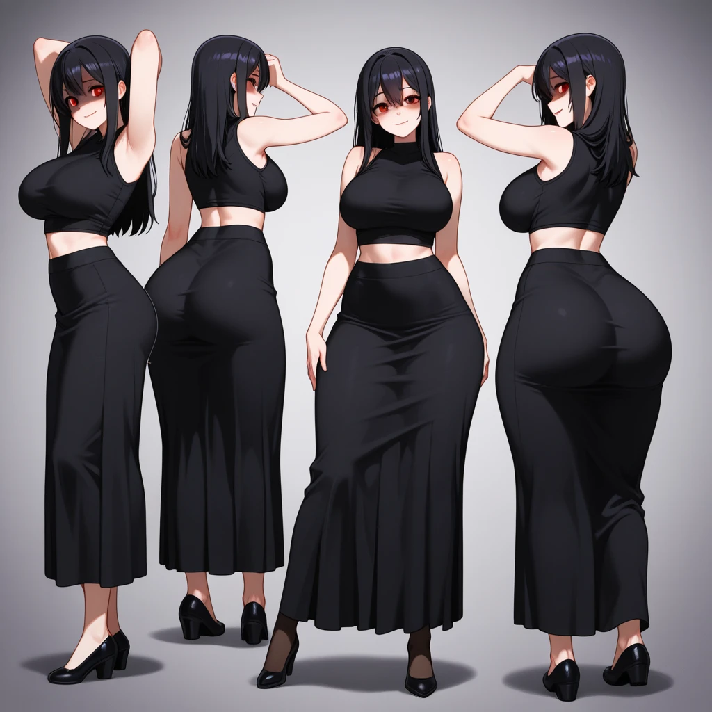 short black hair, male, serious expression, girl showing her back while touching her buttocks ,With his hands, Wide hips, big buttocks, exercised butt, E-girl, tonge, thong underwear, thick buttocks, thick buttocks, voluptuous