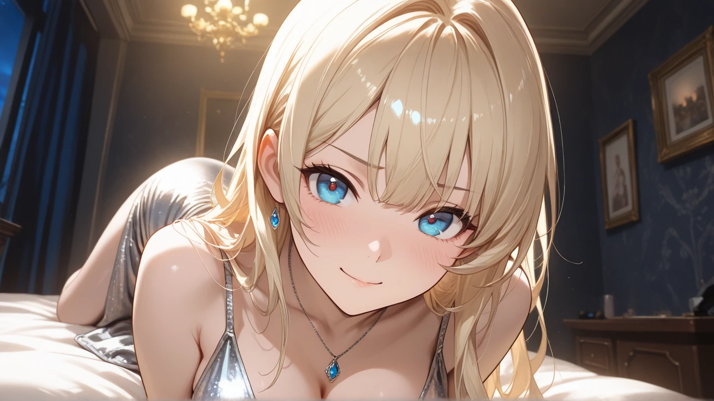 (High quality, High resolution, Fine details), Soft rug, (hand on cheek), golden sunlight, pastel tones, subtle lighting, solo, curvy women, sparkling eyes, (Detailed eyes:1.2), smile, blush, Sweat, Oily skin, shallow depth of field