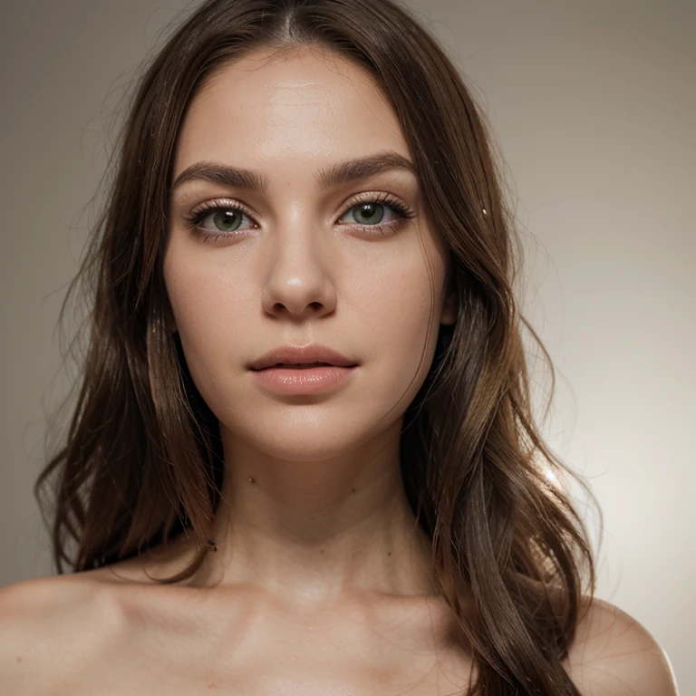 Best-quality, Masterpiece, Ultra-High-Resolution, (Photorealistic), Raw-Photo, (Photorealistic), Raw-Photo, 1girl, 22-years-old, the most popular american-italian-ukranian actress, fitness coach, close up of face and some upper body, looking at viewer, beautiful smile, extremely beautiful face like a most famous swedialian-american actress, extremely beautiful big eyes, blue and grey eye colors, beautiful eyetremely beautiful brunette and brown and black long-wavy-haired), extremely beautiful lips, extremely beautiful white skins, extremely beautiful eyelashes, extremely beautiful big breasts, extremely beautiful body, extremely beautiful face shape, background, wearing sports bra, safe for work