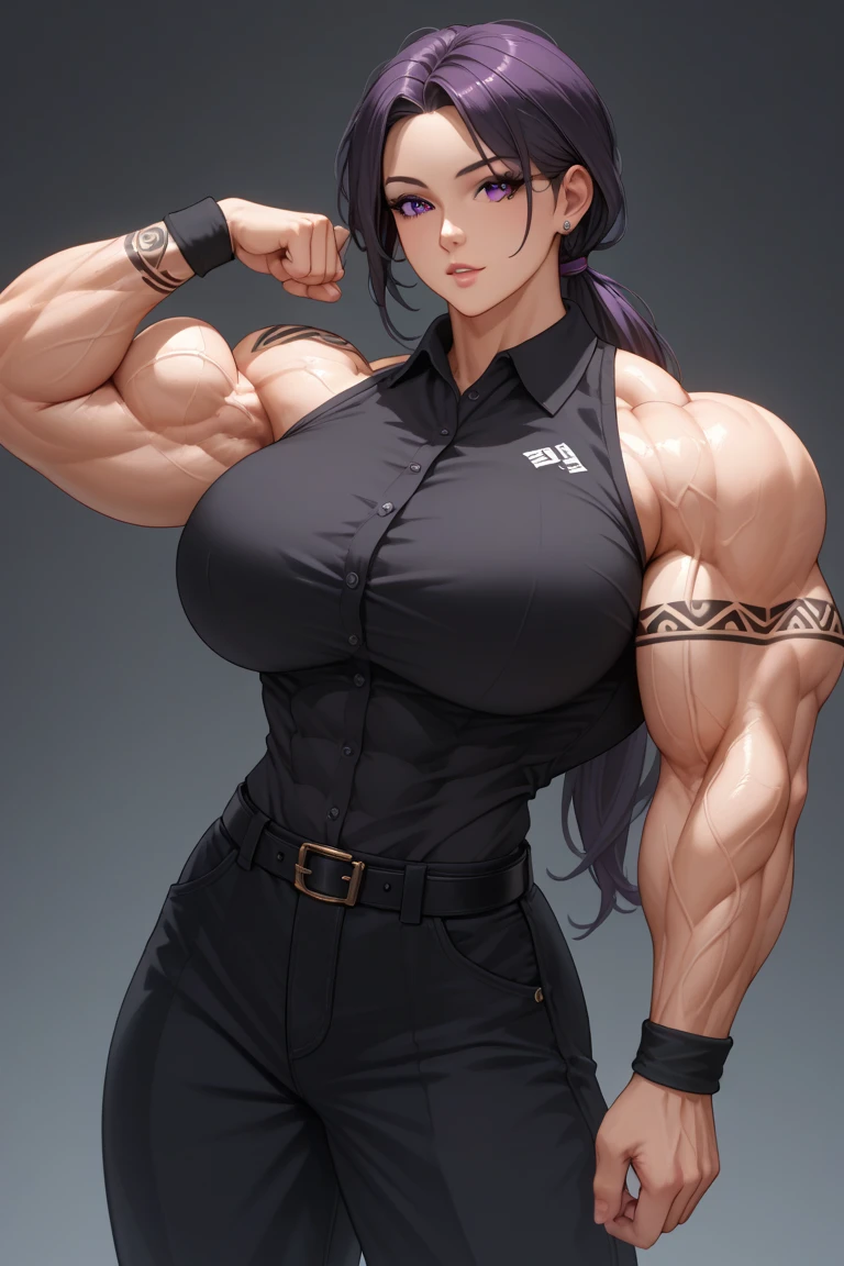 Woman in black bikini and small man in white shirt, weak and small man, thin and small physique, Very beauthful. , ,weak and defenseless man, small physique, , muscular ultraviolent woman, muscular and scary, absurdly huge physique, big muscles, extremely muscular woman, lifting on the pe, raising the leg , leg up,