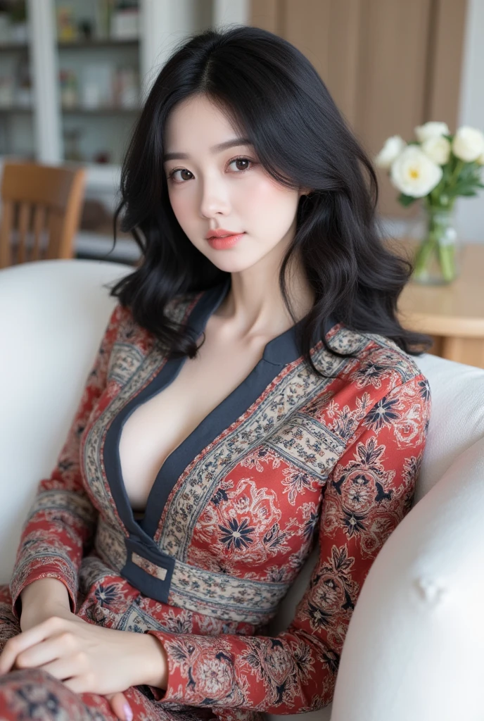 Korean bride,Being in a hotel,(sit on a bed:1.5),(sit on a bed,foreground:1.2),,(Spread your legs apart1.2),(Staring straight ahead:1.4), (((tmasterpiece))), ((Best quality at best)), ((intricately details)), ((ultra-realistic realism)), Ridiculous resources, A MILF, Mature woman, ssee-through, The content is very detailed, lamplight, 1. A mature woman, ((Large breasts:1.1)),Fair and attractive skin,perfect hand, detailed finger, beautidful eyes,Wavy curly hair,with brown eye, business card, CEO, (Colorful kimono:1.5),neck rings,ear nipple ring, detailedbackground, Being in a hotel, Eight months pregnant