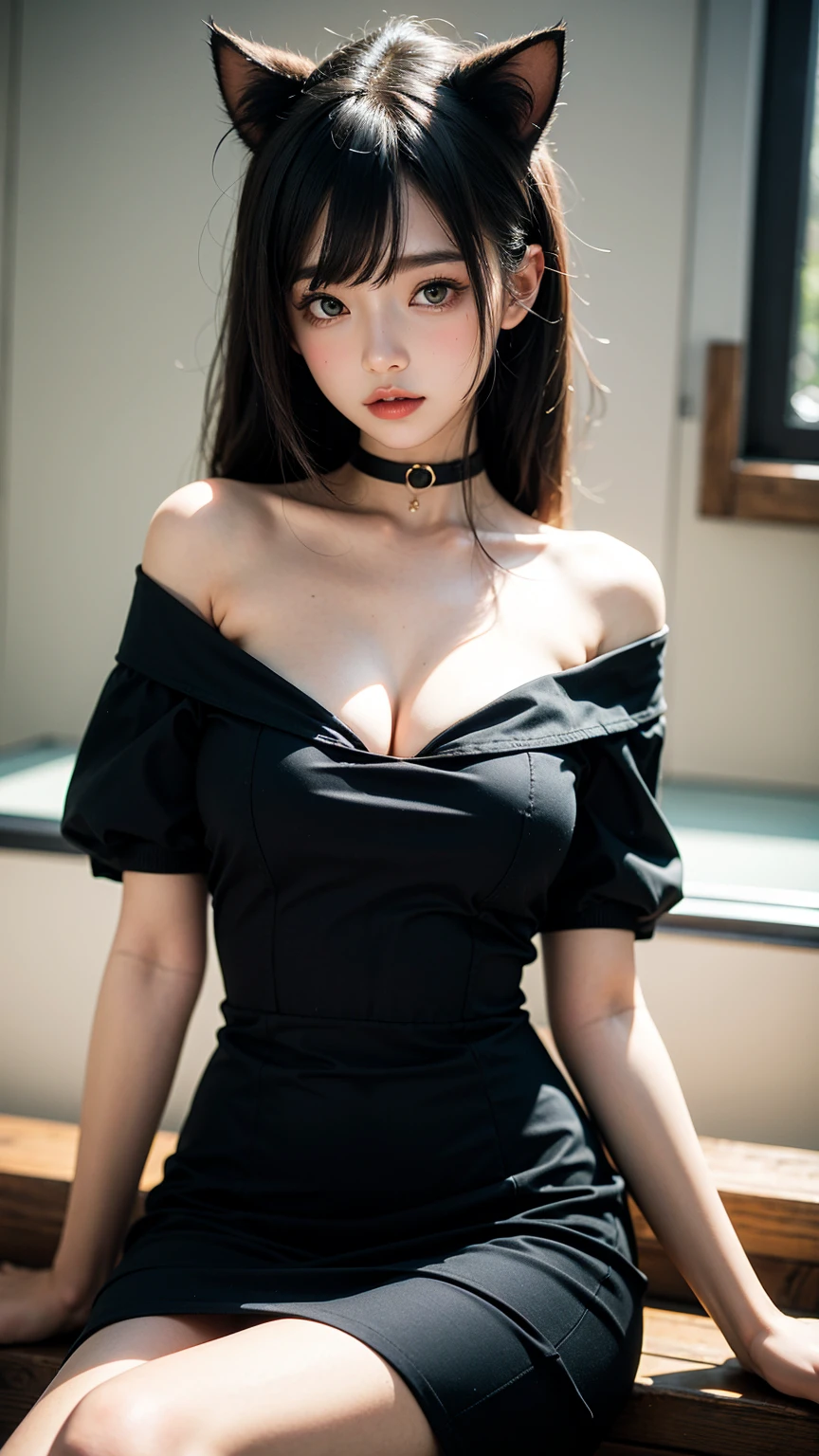 (41k4:1.1), (aika-sawaguchi:0.5), masterpiece, Best Quality, 8K, Raw photo, (wearing maid uniform: 1.4), top-notch quality, masterpiece, (arms behind back:1.3), solo, (1 pretty Japanese girl), exceptionally detailed RAW color photo, professional-grade photograph, (Realistic, Photorealistic:1.37), (highly detailed skin:1.2), Ultra-high resolution, (lens 50mm), (masterpiece, top-quality:1.3), (hyper realistic:1.35), (Photorealistic:1.45), (Realistic:1.4), (looking at viewer:1.4), (facing viewer:1.4), 1 beautiful girl, 18 years old, Japanese idol, supermodel, pale skin, (slim:1.3), (slim body:1.25), (slender body:1.25), (narrow waist:1.25), pretty face, (large breasts:1.15), (deep cleavage), gravure idol