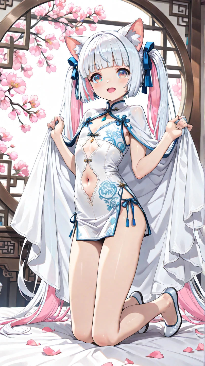 1girl,solo,cowboy shot,standing,(pastel blue hair:1.4),long hair, straight hair,hair_rings, half_updo,(red eyes:1.3),(beautiful fingers:1.4),(perfect anatomy:1.4),(arms_behind_back:1.6),(cold_shoulder:1.2),BREAK,(pastel blue kimono dress:1.6),(pastel blue leotard:1.4),(lace glossy silk lamé:1.4),(latex luster shiny glossy:1.6),(shiny_clothes:1.6),small breasts,beautiful breasts,masterpiece,best quality,(Ultra high definition eyes:1.2),8k,(Beautiful detailed eyes:1.2),(Fine and beautiful eyes:1.2),(pretty eyes:1.2),finely detail,extremely CG, absurdres,high resolution,illustration,Detailed and beautiful outlines,finely detail,high resolution,(colorful refraction:1.4,Increase saturation:1.2),beautiful lighting,dynamic lighting,closed room,black background,simple background, smile,looking at viewer,8620Default,armband,black_headwear,cropped_jacket,long_sleeves,black_jacket,peaked_cap,white_ascot,white_gloves,open_jacket,(pastel blue thigh boots:1.4)