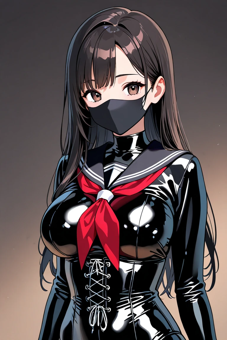 black latex suit