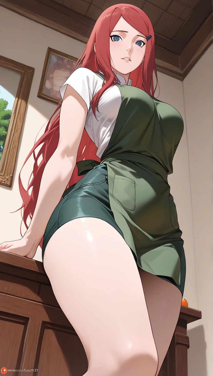 Girl, smile, red lips, big nose, big tits, big , long hair, red hair colors, fair skin, big ass, big butt, sexy girl, sexy body, big body, white clothes colors, black underwear colors, sexy pose girl, ass pose, butt pose, show ass, show butt, ass focus, butt focus, sexy ass, sexy butt, beautiful girl, realistic pose, in bedroom pose, gaze looking at the camera, uzumaki_kushina, large_breasts, standing, solo, kushina_green_dress, masterpiece, best quality, detailed face, detailed eyes, highres, smile, (masterpiece:1.4, best quality:1.2), (Highres), (Detailed Illustration), Ultra-Detailed, konohagakure, uzumaki_kushina, kushina_green_dress, standing straight, uzumaki_kushina, large_breasts, standing, solo, kushina_green_dress, masterpiece, best quality, detailed face, detailed eyes, highres, smile, (masterpiece:1.4, best quality:1.2), (Highres), (Detailed Illustration), Ultra-Detailed, konohagakure, uzumaki_kushina, kushina_green_dress, standing straight,