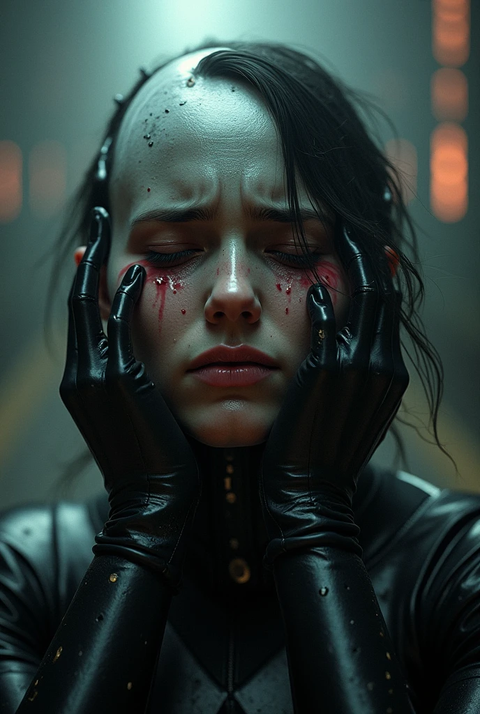 Billie Eilish,insta bimo,full body view,wearing collar,slim thick bimbo,infront of fancy gate,mansion background,trash bag,nose hook,(best quality,4k,8k,highres,masterpiece:1.2),ultra-detailed,(realistic,photorealistic,photo-realistic:1.37),HDR,UHD,studio lighting,ultra-fine painting,sharp focus,physically-based rendering,extreme detail description,professional,vivid colors,bokeh,portraits