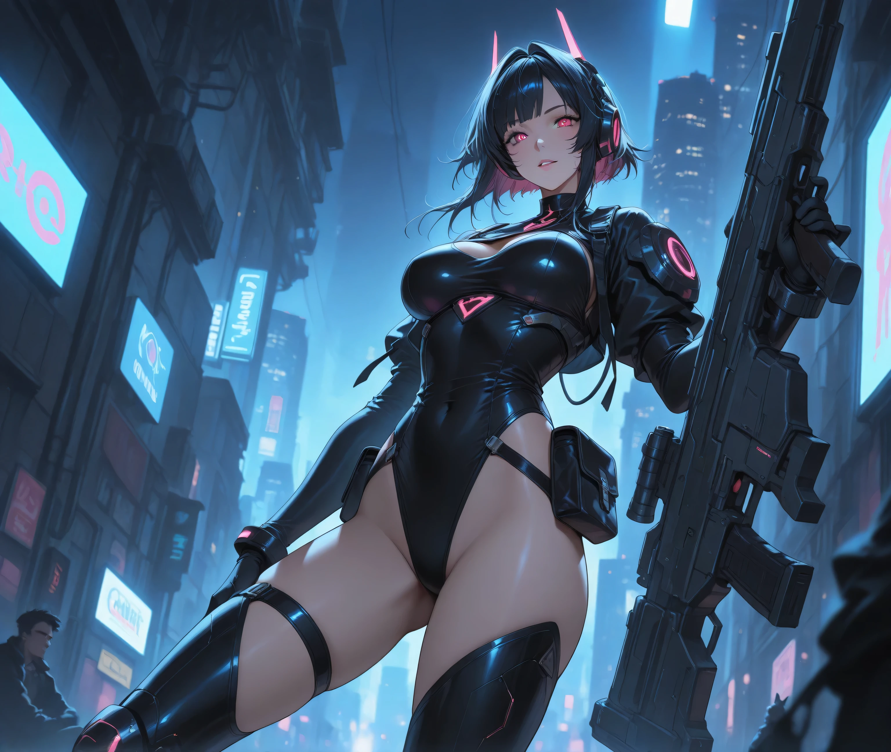 "An exquisite masterpiece of top quality and high resolution featuring Hmmarnie. Her seductive Aqua eyes are、Glowing under the dim light of the city streets at night. cyborg woman posing for a photo in the inside of an abandoned factory, cyberpunk aesthetic, cyborg woman, dark techno aesthetic, industrial goth aesthetic, intern of an abandoned factory in the background, ultra detailed, photorealistic, masterpiece."
