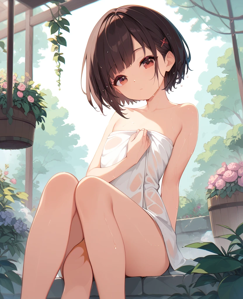 score_9, score_8_up, score_7_up, score_6_up, score_5_up, score_4_up, BREAK source_anime, rating_explicit, 1girl handsome tomboy ,garden