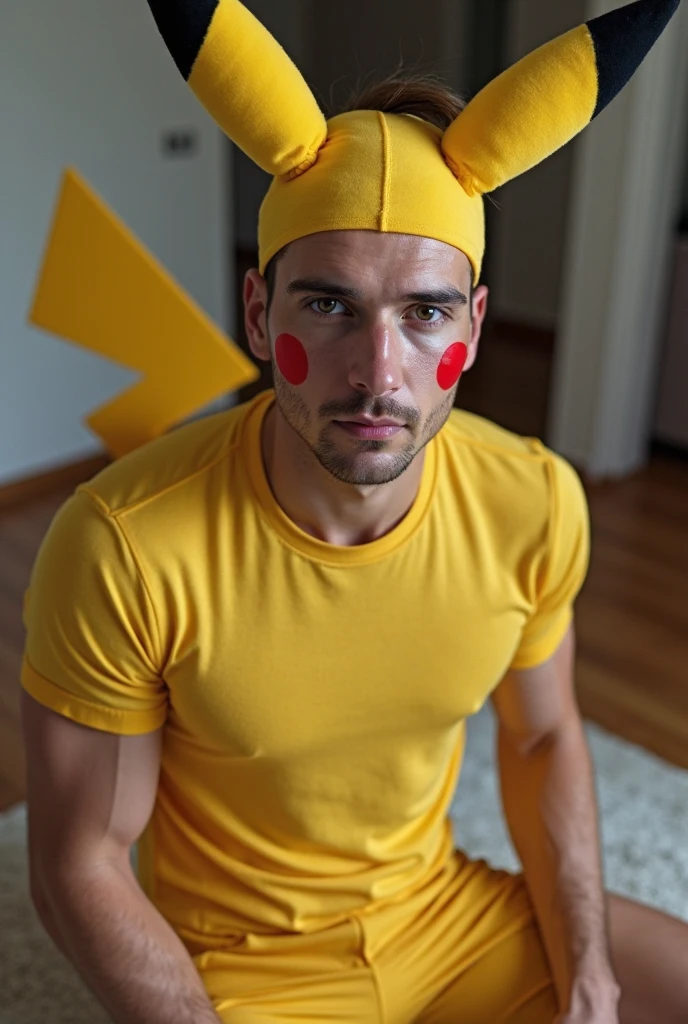(prime subject: A muscular nude man wearing a hunting vest and a pokemon cap, big erect penis, beautiful detailed eyes,beautiful detailed lips,extremely detailed eyes and face,longeyelashes),is having sex with (Subject 2: 4 sexy women with big breasts,wide hips,juicy pussies,varied weights,wearing sexy over exposed pokemon creature lingerie),on bed,photorealistic,highly detailed,8k,best quality,hyper-realistic,exquisite,intricate details,cinematic lighting,vibrant colors,dramatic atmosphere,dynamic composition, Pokemon porn parody, 'Anal Adventure of Pikachu'