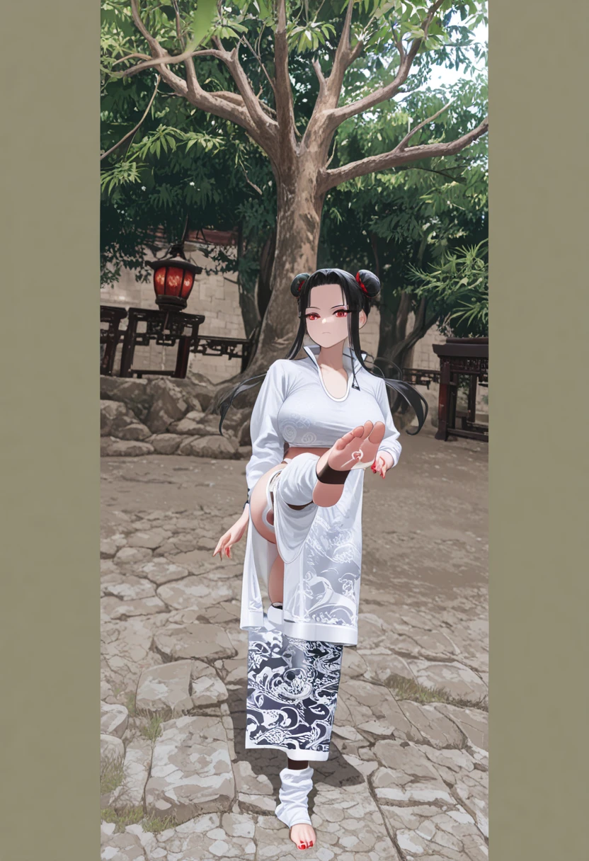 score_9, score_8_up, source_anime, 1girl, solo,The photo features a woman standing in traditional decorations. She is wearing traditional attire consisting of a light green kebaya with lace trim and a long green skirt with batik or songket patterns. The woman is also wearing white high-heeled sandals, and there is a frangipani flower tucked behind her left ear. The surrounding environment has ornate decorations, likely from Bali or Java. , (bound wirsts), (arms behind back), (tapegag, tape gag), dramatic,  (looking at viewer), (detailed pupils:1.3),pencil skirt ,red rope, thick rope,big breast,long hair,black hair,ponytail hair