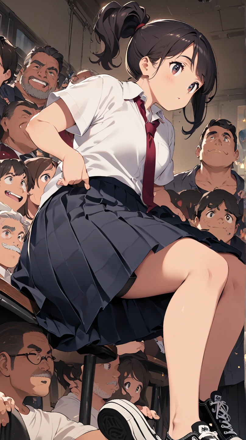 rape、3 men、Surprised expression