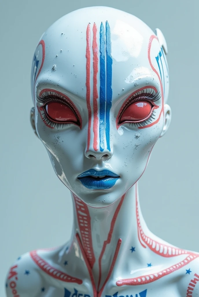 1girl, retrato, oils, moderno, Proporciones realistas, labios exuberantes, ojos azules, cabello hermoso, Cara hermosa, face symmetrical, eyes symmetrical, dynamic pose, intrincado, Detalles intrincados, foco nítido, parte superior, enormes pechos, por tim burton