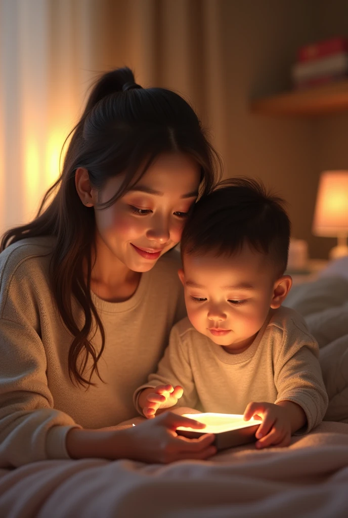 Deesaa anti blue light tempered galss ke liye ads photos create with DEESA band name used
Create some photo with child used video game in moble phon mother warry for children eye protection