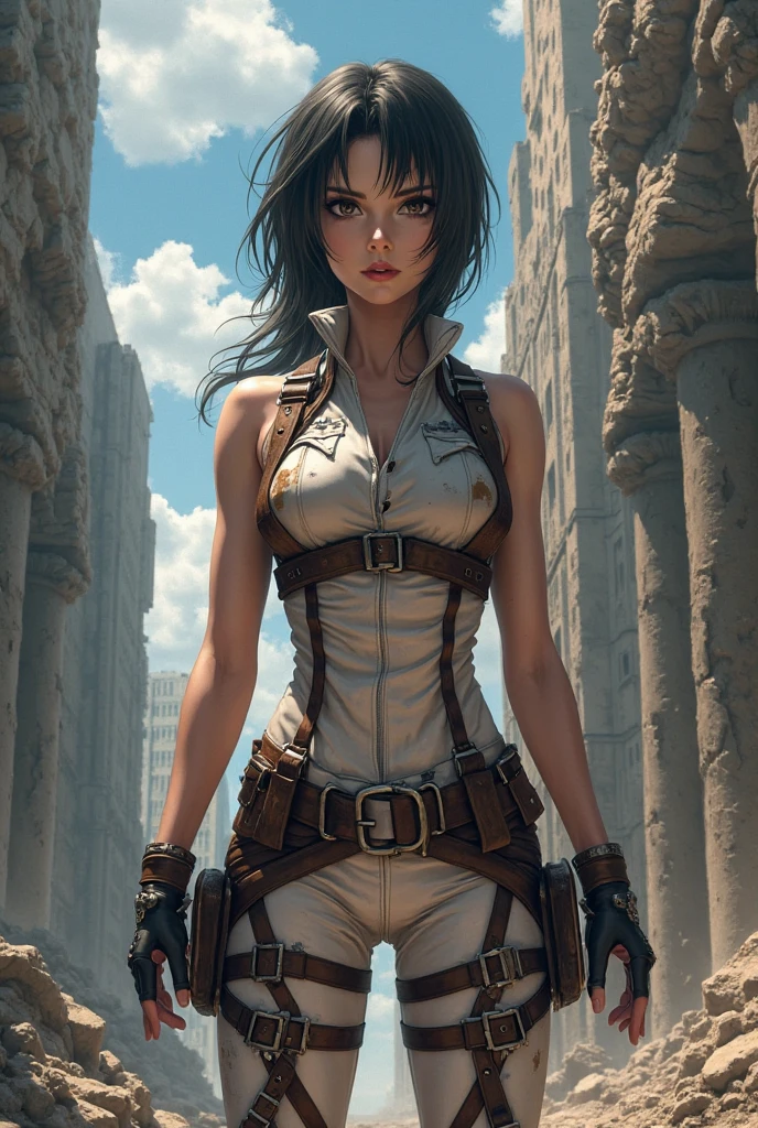 1 female
beautiful
battle
mechanical arms
sleeveless
oversized pants
dramatic lighting
shadows
( by  Andreas Rocha Julian Schnabel)