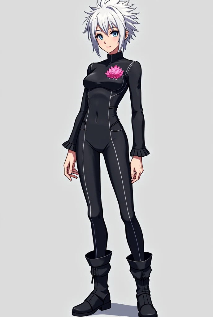1girl, (solo:1.2), (tall tomboy :1.3), (bob black hair:1.2), masterpiece, disco theme, (black leotard, pink leggins:1.3), short sweater, gaiters, simple background, standing straight, full body, open feet,