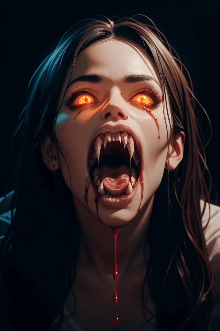 The Slit-Mouthed Woman, Illustration of a woman with a slit mouth, fear, monster, gaping mouth