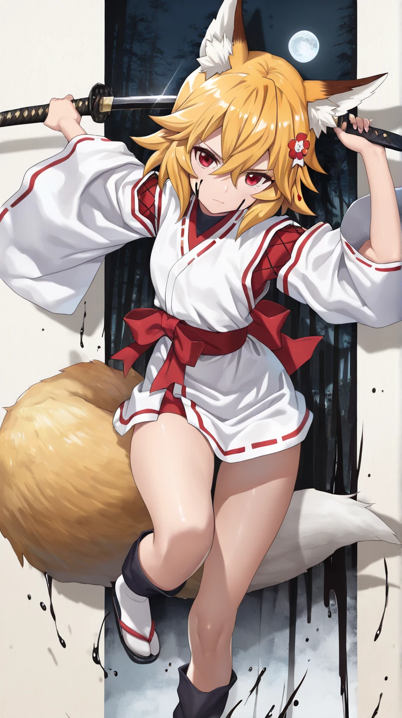 NSFW,masterpiece,Highest quality,High resolution,Super detailed,Sen、Blonde、Animal ears、Fox Ears、blush、Animal earsの毛、hair ornaments、Fox Girl、Hair Flowers、Hair between the eyes、Short Hair、Fox&#39;s Tail、tail、Flat Chest、Yellow Eyes、Young girl,Shrine maiden、kimono、Ribbon mesh sleeves,((Oho face)),Embarrassed,blush,Leg spread,excited,Estrus,orgasm,Trembling,(Climax),(Squirting),(Ahegao),Roll your eyes、squint,Middle-aged men,(Having intense sex),Insert,Creampie,shrine,torii