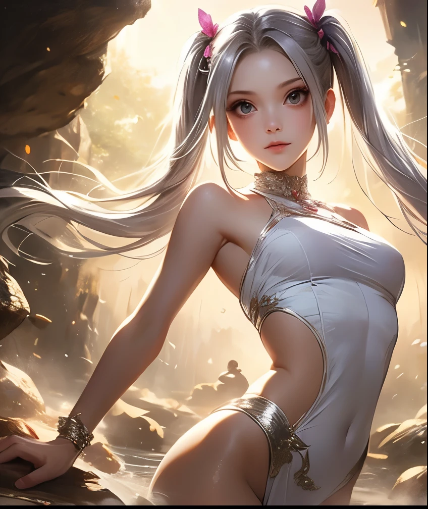 high quality,HD,16K,Sharp Line,1 Girl,fantasy, (Fire Spirits),Pretty Face, Large Breasts, Beautiful legs,In the water,Focus Girl,detailed Pretty Face,Detailed clothes,beautiful eyes,Cool,Sexy,Dynamic Angle,穿着华服的神明Strike a pose拍照, Ancient mysterious sexy goddess, Traditional beauty woman, Beautiful female warrior god of war , Beautiful sexy goddess, Gorgeous role-playing, high, Beautiful young girl, Beautiful woman, 华丽Beautiful woman, Complex clothing,Chinese Mystical Aesthetics, Beautiful goddess ancient mysterious girl, Extremely detailed shot of the goddess, Jaw-dropping sexy beauty, Big breasts deep neckline sexy belly button(butt), (bedroom), (Sexy Girls), masterpiece, best quality, Bangs, blush, Chest, clavicle, Eyebrows visible through hair, (Ombre gold hair), Jewelry, Long hair,Bright Eyes, ring, (solitary), illustration, fashionable, miss, Strike a pose, background, element, confident, Express, Accessories, majestic, striking, key point, Dynamic poses, ((plump)), (purple))Woman in transparent dress,Viewer,(((Full breasts, Keeley University))),Slim waist,(Navel exposed,Bare waist), Long hair, extreme detailed details, 详细的fantasy艺术, Stunning character art, Beautiful and exquisite character art, Beautiful transparent dress, Very detailed, Large Breasts,Chest,Golden ratio figure,Beautiful figure,Ultra wide-angle shooting,Full body shot拍摄,Body close-up,Full body shot,Wearing a pleated tulle skirt,柔和动漫illustration, 柔和的深色background,Fujifilm XT3 Clear focus, f 5.6, High Detail, Clear focus,(Wearing openwork clothing),, (Natural light), (Tempting)translucent, Good velvet quality, Compared, Divine Light,, Silver hair, 夜空background, Absolute Strength,Female Shinmei,穿着性感丝绸的Female Shinmei,,Large Breasts,Chest,Golden ratio figure,Beautiful figure,Ultra wide-angle shooting,Full body shot,Body close-up,Full body shot, Wearing a tulle dress, Model shooting style, Large Breasts,饱满Chest,Golden ratio figure,Beautiful figure,(Extremely detailed CG 8k wallpaper unit), The most beautiful artistic photos in the world, , 8K 超HD, ) ,Sexy姿态,Sexy表情,best quality,masterpiece,Ultra-high resolution,(Practical:1.4),original photo,Ultra-high resolution