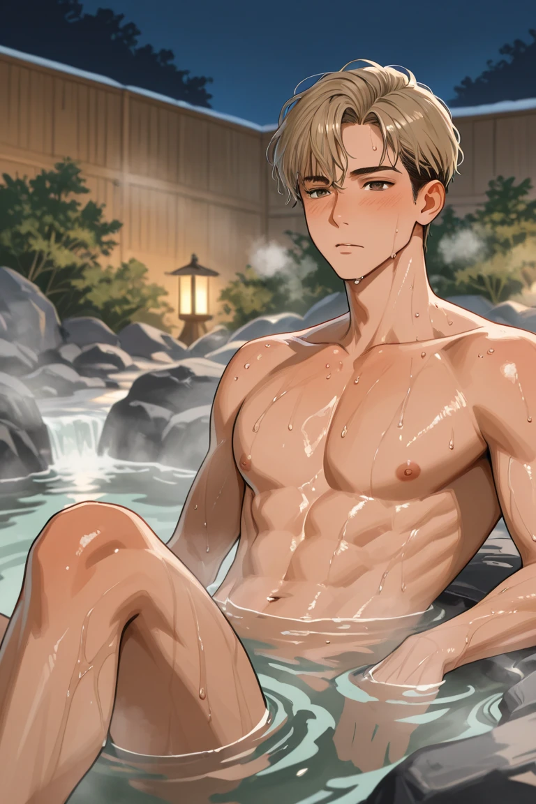 Two boys，hot onsen，Raised sexy