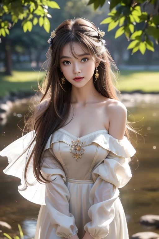 (masterpiece, best quality:1.2), 1 girl, alone, ((off shoulder clothes)), ((night)), lantern, candela, Deep into wonderland,The moonlight falls like water,foggy room,The figure of the heroine is vaguely visible,Just like the fairy in the painting,Slender sexy legs,very nice legs,exposed sexy,big breasts,美丽而又带着一丝mystery的色彩。Her face is beautiful and delicate,Like finely carved jade,Showing otherworldly beauty。eyebrows,The waves in my eyes are like twinkling stars,Show the light of perseverance and wisdom。The bridge of the nose is straight,Lip color like cherry,The slightly raised corners of the mouth reveal confidence and calmness。her face is chiseled,Skin as fair as jade,Reveal a healthy glow,Just like fairies, She never eats fireworks in this world。Her makeup is light and delicate,Not too much embellishment,But enough to show her temperament and charm。Light-colored foundation brings out the transparency of the skin,A light eyebrow pencil outlines her perfect eyebrow shape,Eye makeup is eye shadow and eyeliner,Make her eyes brighter and more energetic。嘴唇涂上grace的口红,Adds a bit of charm and sophistication。她的衣服grace别致,Clothes fluttering,It seems like it will be blown up by the wind at any time,drifting into the distance。既不失grace,Also showed off her extraordinary skills。Swinging with her movements。Her hair is tied back casually,Secure it with a hosta,A few strands of hair are fluttering gently in the wind,Adds a bit of softness。Her figure is looming in the fairyland,宛如一道big breasts美丽的风景线,Attracted everyone's concern。She seems to be a fairy in wonderland,big breasts美丽、grace、mystery、and full of power。