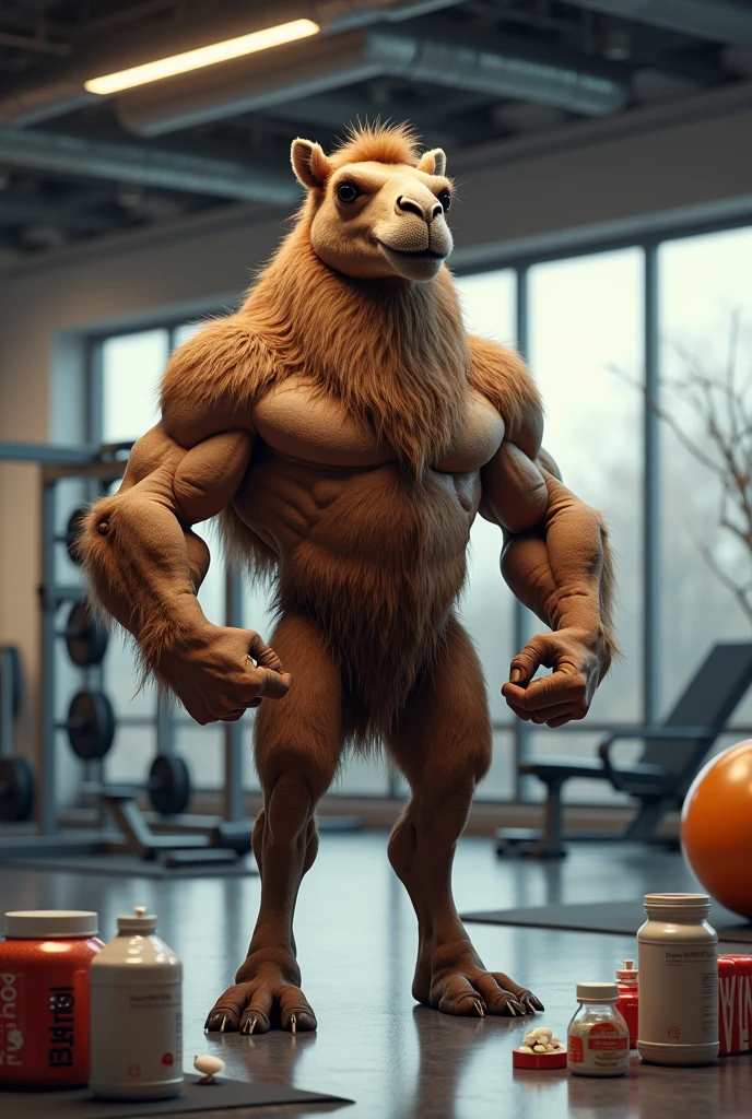 solo,furry,anthro,kangaroo,male,E621,standing,wearing boxer shorts,muscular body,front view,hands behind back,simple image background,by cjfurs,medium:realistic,highres,ultra-detailed,professional,vivid colors,bokeh,studio lighting