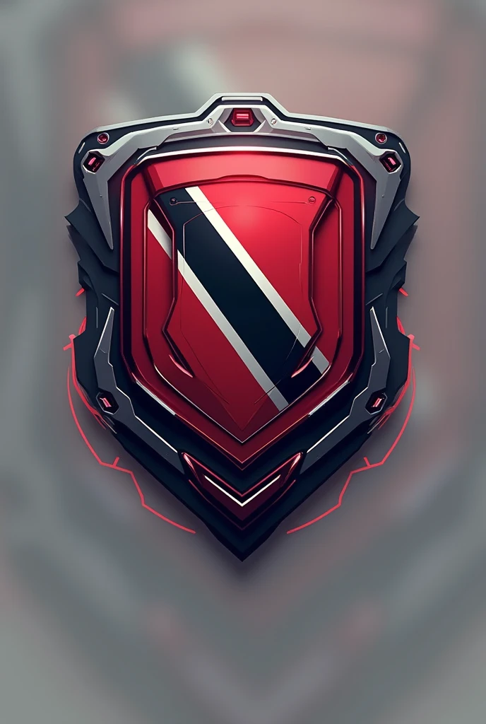 Football team shield, with red and black colors, with a red skull on the shield and the name written Red Skull
