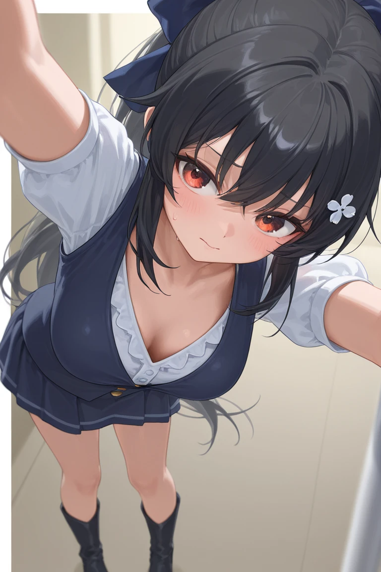 ((masterpiece, best quality)),high resolution,ultra detailed,8k,16k,detailed background, perfect lighting,detailed beautiful eyes,1girl,nsfw,embarrassed,blush,look at viewer,steam,sweat,heavy breathing,(close up face,from above,from front:1.2), (pov:1.4),fisheye lens,1boy,1penis,(vaginal,sex:1.4),wavy mouth,open mouth,naughty smile,happy,show off pussy,pussy juice,boy on top,face to face,hetero,penis in vagina,tear,in heat,open arms for viewer,
,kawaii,teenage,small breast,miyauchi_hikage,side up,medium hair,t-shirt shirt,black hair,skirt,japanese countryside