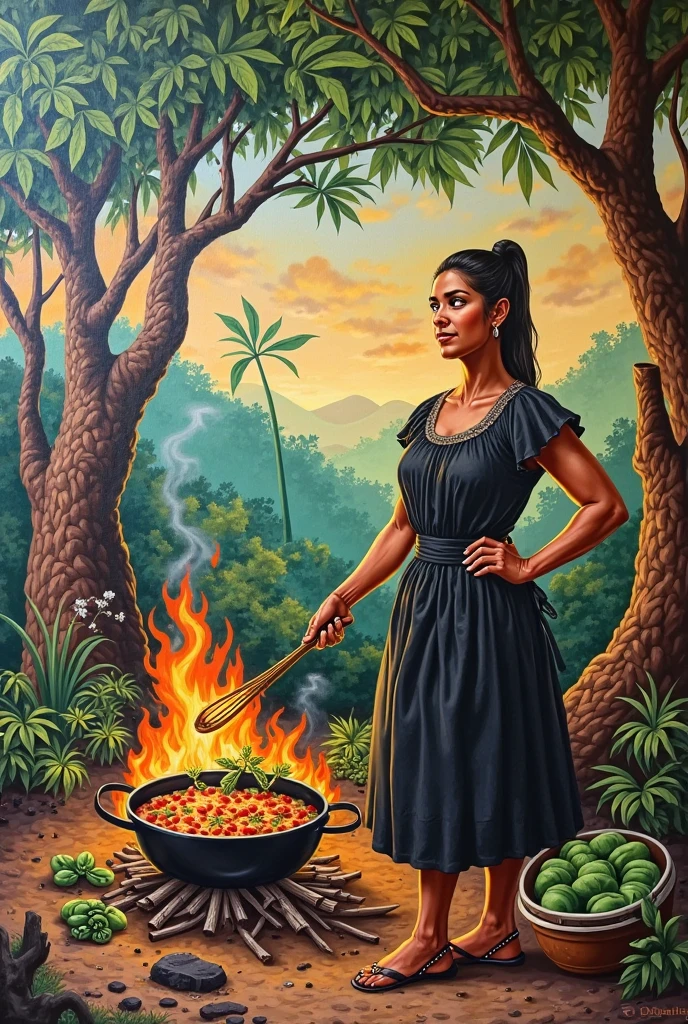 pintura de uma mulher segurando uma caveira e um cajado em um rio, Deusa da Lava e do Fogo, aparece como a deusa do fogo, Mitologia da Deusa da Terra, Deusa do fogo, deusa do fogo, A Deusa do Fogo, full figured mother earth, pagan goddess, A Deusa Borboleta do Fogo, Deusa Druida, A deusa grega Afrotita, Hecate, Deusa do outono