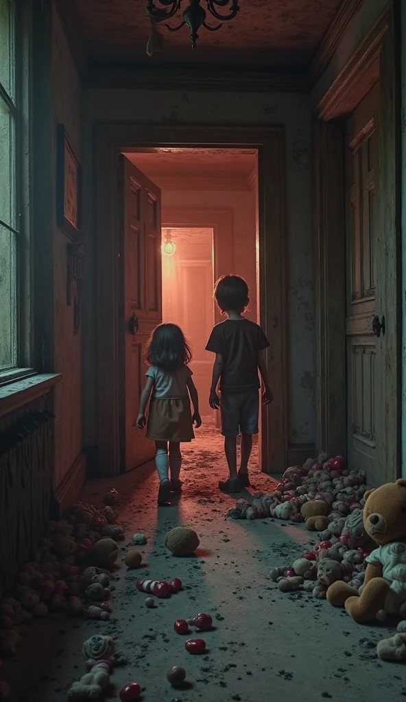 A boy and a girl are possessed in a rotting and dark house