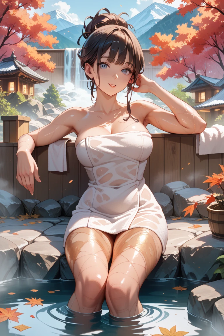 A young woman sat on top of a camp in the jungle. It was a rainy day. She was wearing a sexy short dress. Her hips were bad. She kept liquor bottles nearby. It was evening time.