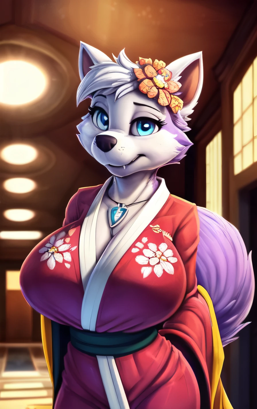 Masterpiece, Highest quality, Highest quality, Ultra high resolution, Detailed background(Very beautiful face and eyes), perfect anatomy(, Kimono, focus only),naked,(, hyena facial features, physical characteristics of a hyena,hyena&#39;tongue),forest,Furry hyena,detailed fur rendering,slightly side view,(ยื่นtongueออกมา 1.5)
