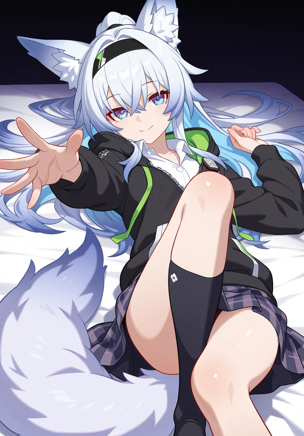 SFW, ultra 4k hd, absurdres, anime, naruto, white hair, lavender hair, gray hair, silver hair, neko, green eyes, ninja, short hair, chubby, medium breasts, messy hair, gray hair, cat ears, catgirl, nekomimi, cat tail, forehead protector, kunoichi, hair between eyes, silver hair, anime style, fullbody, eye scar, smiling, fangs, 1girl, naruto shippuden, solo, baggy clothes, alone, forest, village, akatsuki, leaf village, konoha, 1fang, cloak, fishnets, v bangs, bangs, fluffy, dark clothes, purple clothes, clothing design, ninja fashion, light eyes, scar over eye, light green eyes, scars