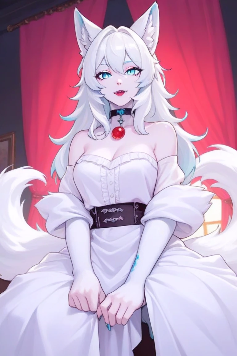((3/4 body) Jessica Rabbit, white hair, huge chest, highly detailed face, white fur clothes, popular on pixiv, realistic, ((high saturation))), anime, manga Sex Stopwatch, hd, uhd,