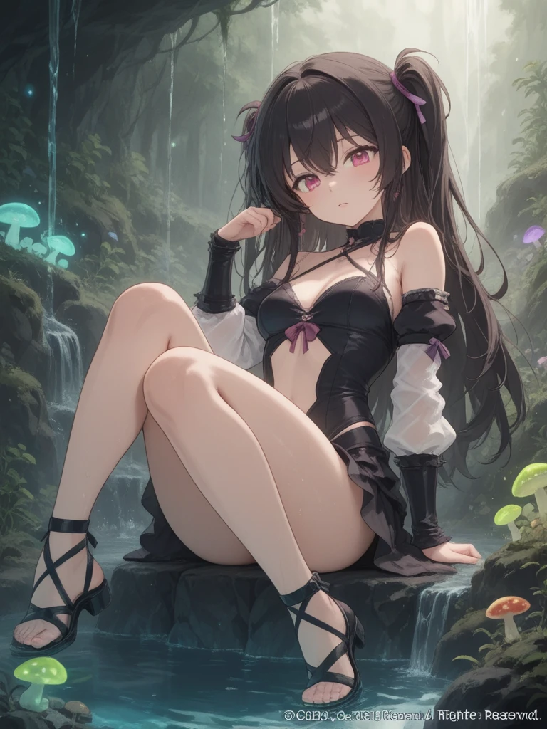 2girls,a matural female,Thin waist and wide hips,Less clothing,Sit in a natural position with your legs open,The sunlight is realistic,Clothes are wet and see-through,Bare between legs(perspired)(Be red in the face)(an look of enjoyment)(heart - shaped pupils(Pink pupils))Stick out your tongue,(Milky liquid outflows)8K,Best image quality,Best light and shadow