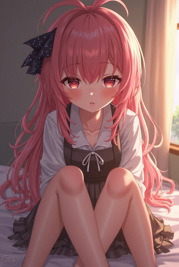 High school girl half naked, Skirt folded up, uniform, Panty shots, Lucky lewdness