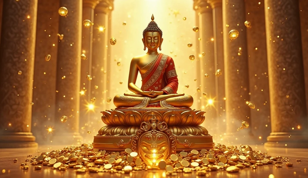 golden buda figure, abundance, fortune, money