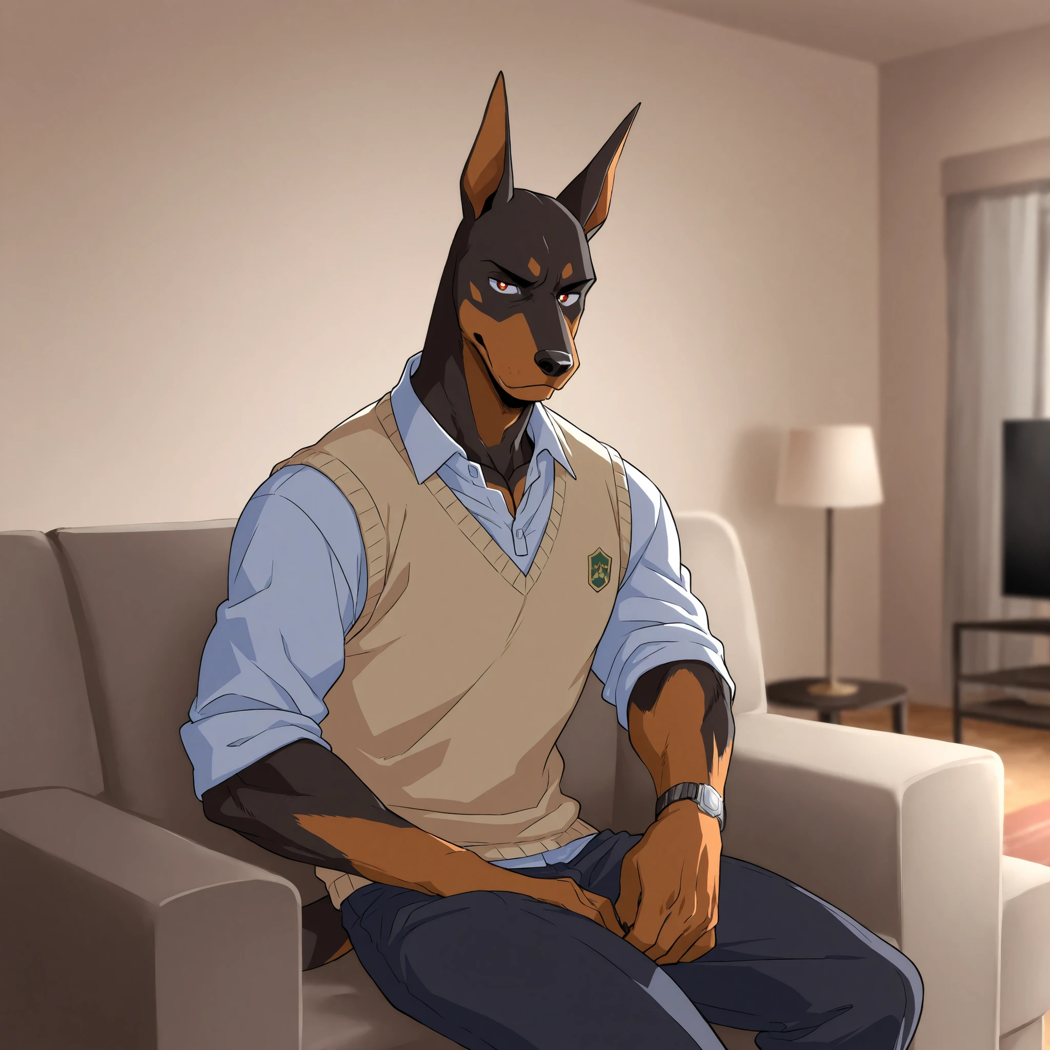 marrukryt, solo, winking, baring teeth, realistic, anthropomorphic, (by personalami:0.5), zaush, by ninjav, by conkycorp, by unpopularwolf, (soft shading), 4k, hi res, 8k, detailed eyes, 8k eyes, eyes focus, muscular, 5fingers, handsome, city, sidewalk, shirt, pants, people in backgrounf, detailed_background, full view, ((fully body shown)), (feet shown), sitting on bench