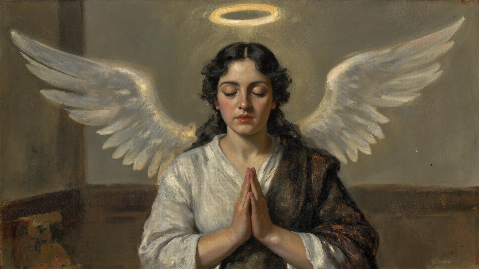 Intimate oil painting, inspired by Caravaggio and El Greco BREAK (Penitent Mary Magdalene:1.3),Kneeling in remorse, Tear-streaked face,(Humble attire:1.2),(Contrite posture:1.2),(Soft glow:1.2) BREAK (Gentle angels:1.3),Gracefully hovering, (Ethereal presence:1.2),(Subtle radiance:1.2),(Seraphic companions:1.3) BREAK Muted surroundings, Sacred atmosphere, (Spiritual introspection:1.2),Executed with masterful strokes, Rich chiaroscuro, Evocative emotion
<lora:add-detail-xl:1>
<lora:xl_more_art-full_v1:0.5>
<lora:epi_noiseoffset2:0.5>