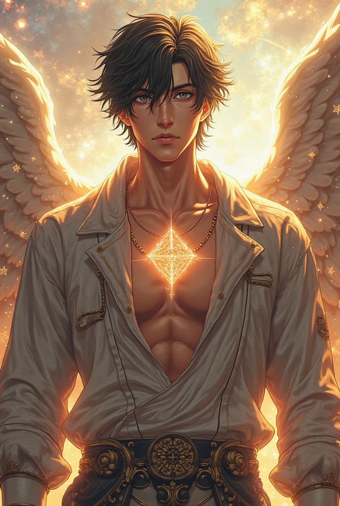 (masterpiece best quality 8k ultra-detailed:1.5) ultra realistic, solo standing male, muscular handsome (((perfect face,perfect eyes))) (topless) (undercut), anime style, illustration, (((underwear, big bulge))), realistic shade, sharp, detailed beautiful face and eyes, perfect beautiful body, perfect hands, (dynamic pose), shiny skin