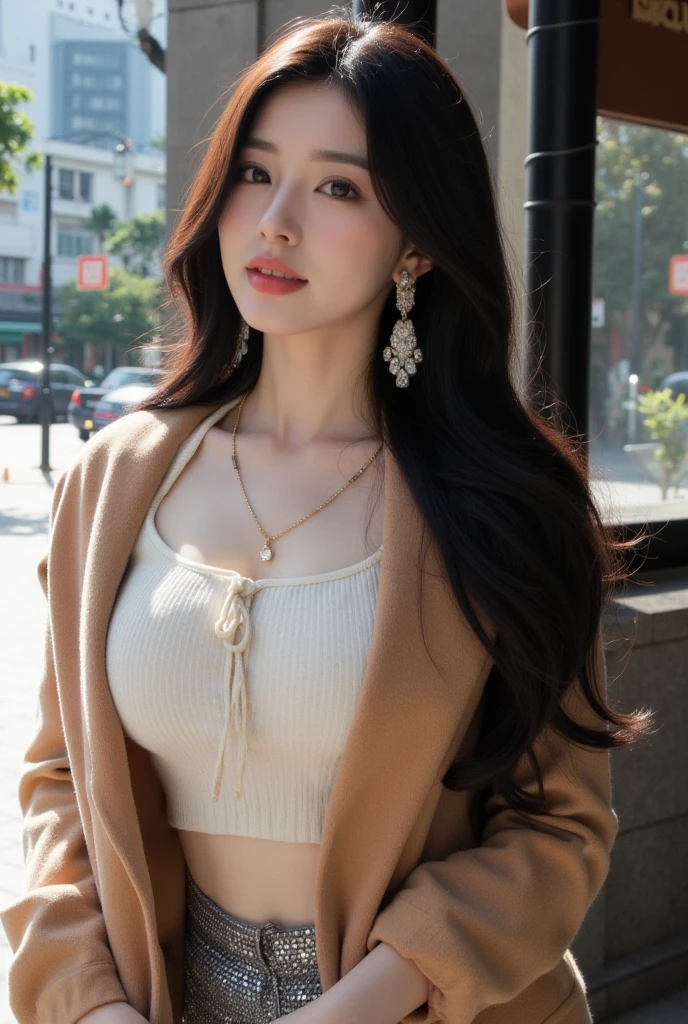 realisticlying，realisticlying，独奏，realisticlying，best qualtiy，超高分辨率，standing on your feet，Stylish and trendy atmosphere，Walk-in closet，Designer clothing and accessories，Stylish shirt，big breasts beautiful，tmasterpiece，best qualtiy，very vey very detailed face，perfect litthing，1girl , best qualtiy, 超高分辨率, realisticlying, ultra - detailed, tmasterpiece, best qualtiy,（big breasts exposed cleavage）
